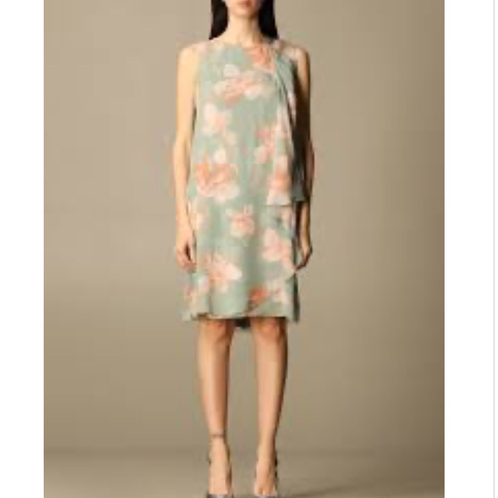 Emporio Armani Women's Sage Green Silk Chiffon Midi Dress
